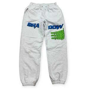 Shadow Hill Sweatpants Size Medium White Gold Label Spell Out Logo Joggers